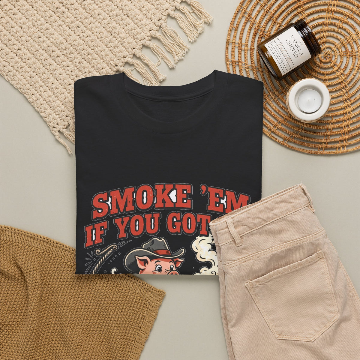 Smoke 'Em If You Got 'Em Tee — Funny BBQ Pig Pitmaster Shirt