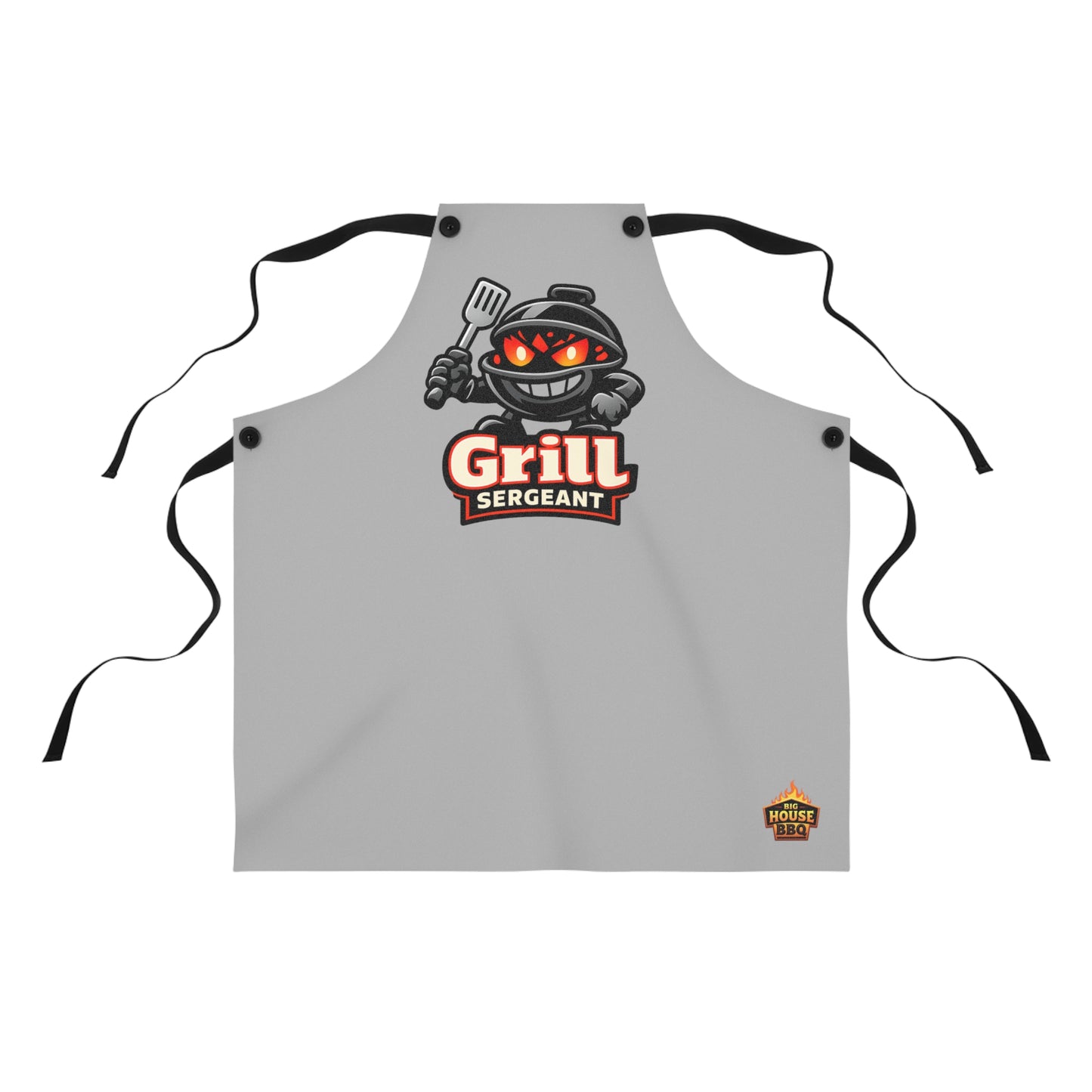 Grill Sergeant Apron — Funny BBQ Chef Apron with Grill Mascot