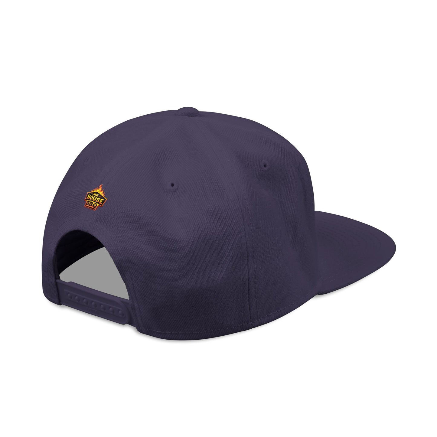 Embroidered Orange Mascot Snapback Hat — Retro Sports Logo Cap