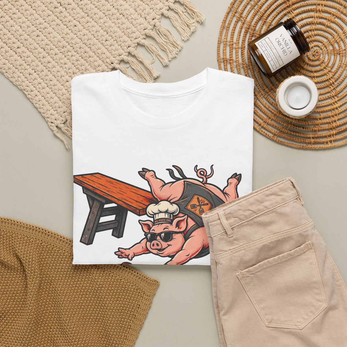 Fat Side Down Tee — Funny BBQ Pig Pitmaster Shirt