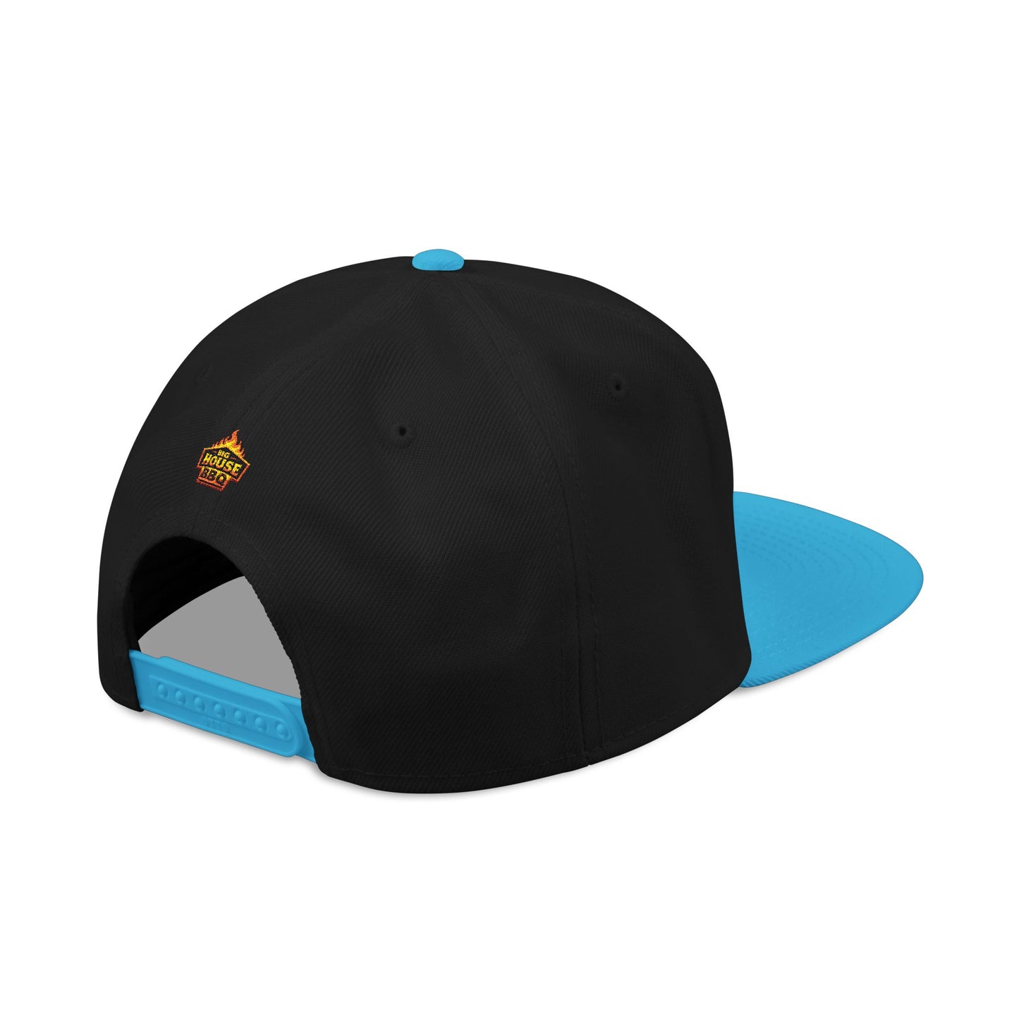 Embroidered Orange Mascot Snapback Hat — Retro Sports Logo Cap
