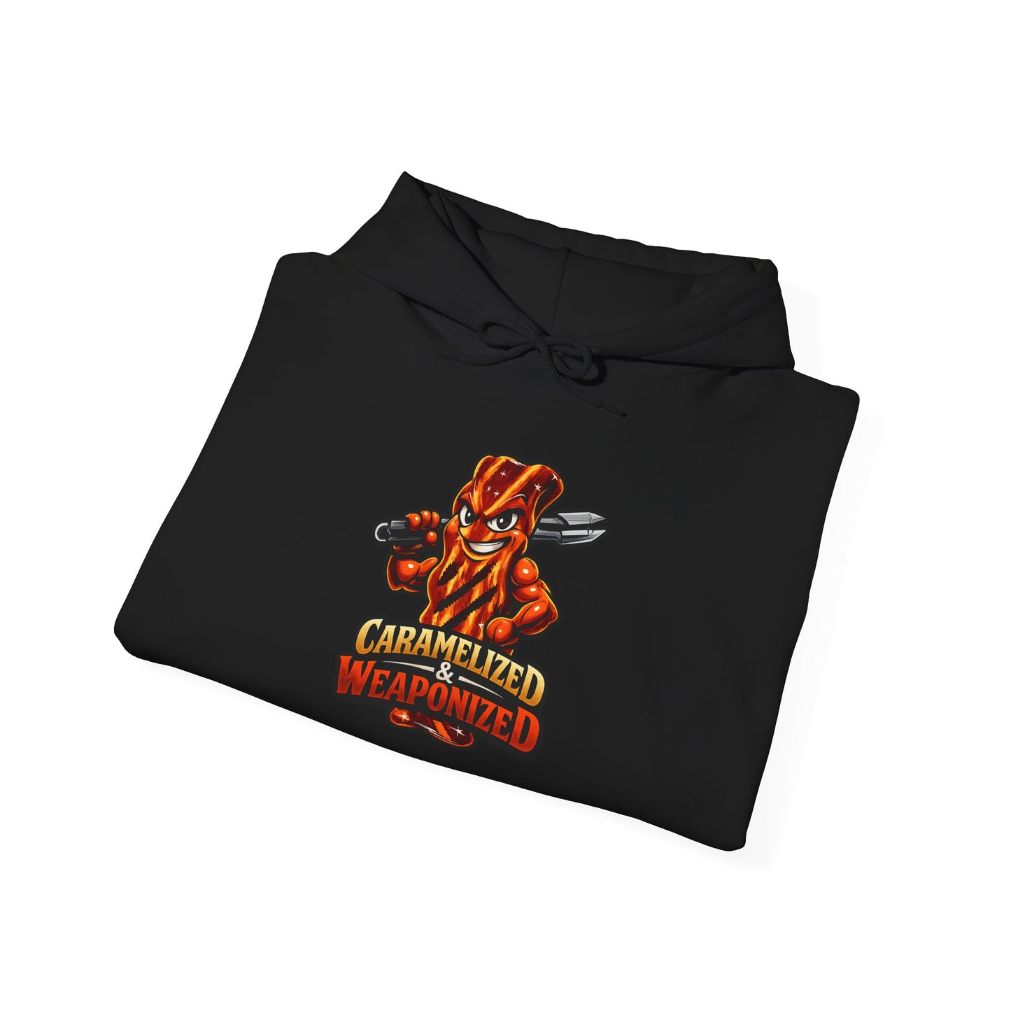 Caramelized & Weaponized Hoodie – Funny Candy Mascot Graphic Sweatshirt