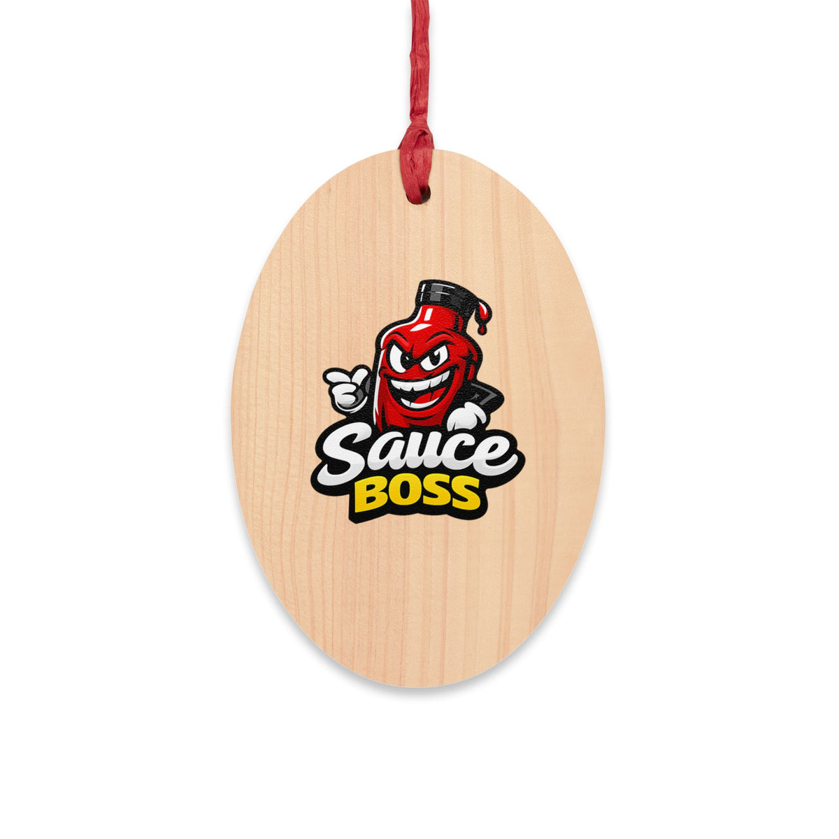 Sauce Boss Wooden Ornament — Funny BBQ Christmas Ornament