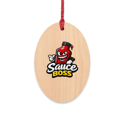 Sauce Boss Wooden Ornament — Funny BBQ Christmas Ornament