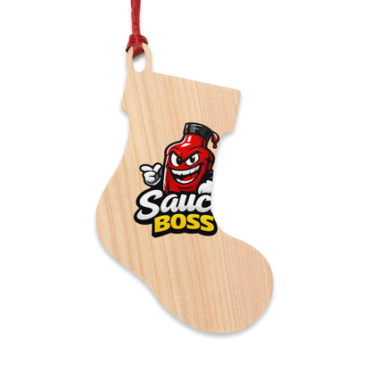 Sauce Boss Wooden Ornament — Funny BBQ Christmas Ornament
