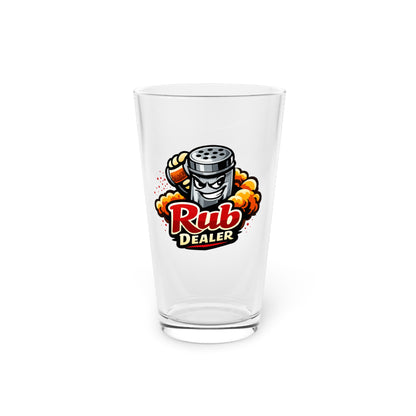 Rub Dealer Pint Glass — Funny BBQ Beer Glass, 16oz