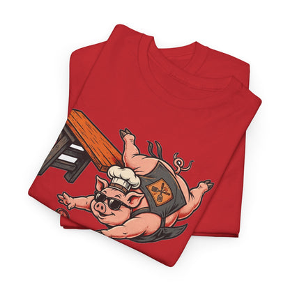Fat Side Down Tee — Funny BBQ Pig Pitmaster Shirt