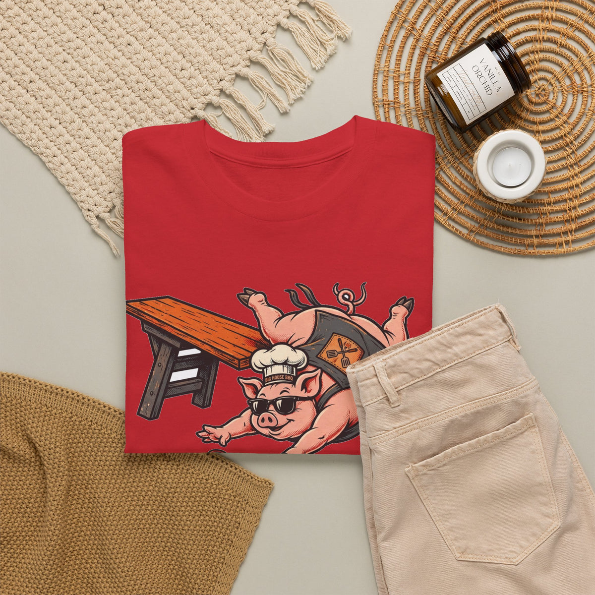 Fat Side Down Tee — Funny BBQ Pig Pitmaster Shirt