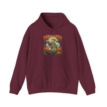Trick or Meat Hoodie — Funny Halloween BBQ Skeleton Pullover