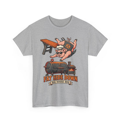 Fat Side Down Tee — Funny BBQ Pig Pitmaster Shirt