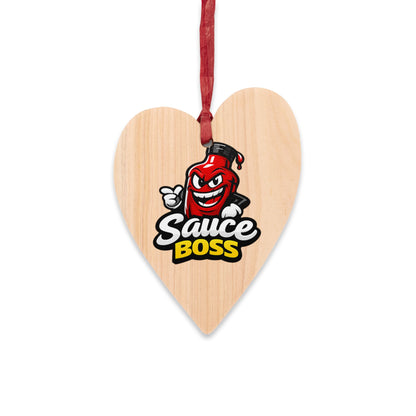Sauce Boss Wooden Ornament — Funny BBQ Christmas Ornament