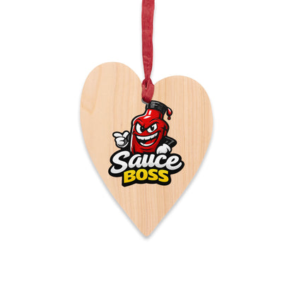 Sauce Boss Wooden Ornament — Funny BBQ Christmas Ornament