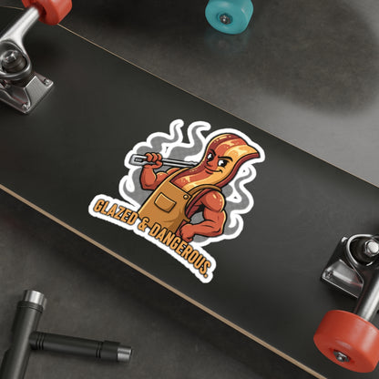 Glazed & Dangerous Die-Cut Sticker — Funny BBQ Sticker