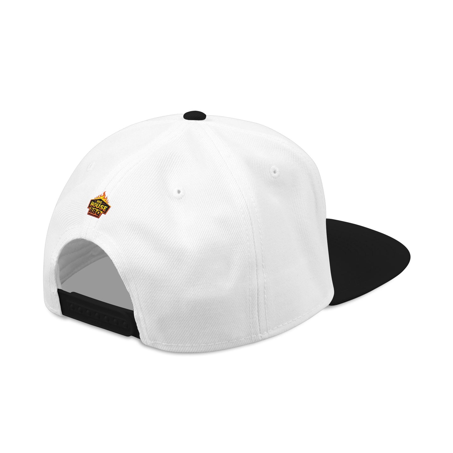 Embroidered Orange Mascot Snapback Hat — Retro Sports Logo Cap