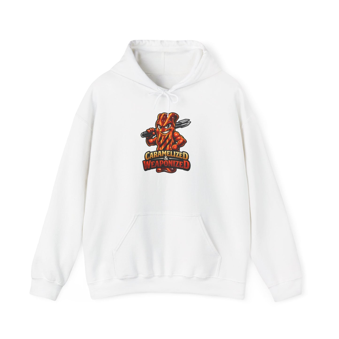 Caramelized & Weaponized Hoodie – Funny Candy Mascot Graphic Sweatshirt