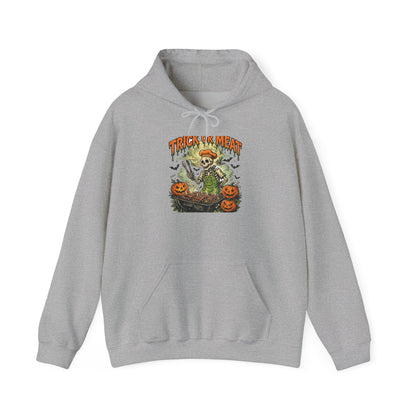 Trick or Meat Hoodie — Funny Halloween BBQ Skeleton Pullover