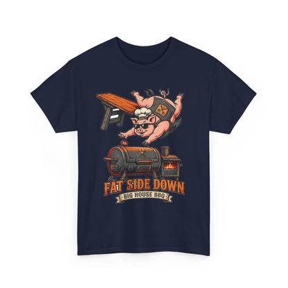 Fat Side Down Tee — Funny BBQ Pig Pitmaster Shirt