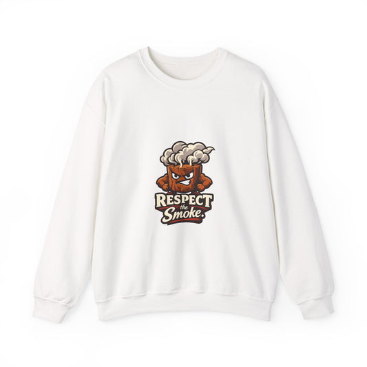 Respect the Smoke Crewneck Sweatshirt — Funny BBQ Retro BBQ Pullover