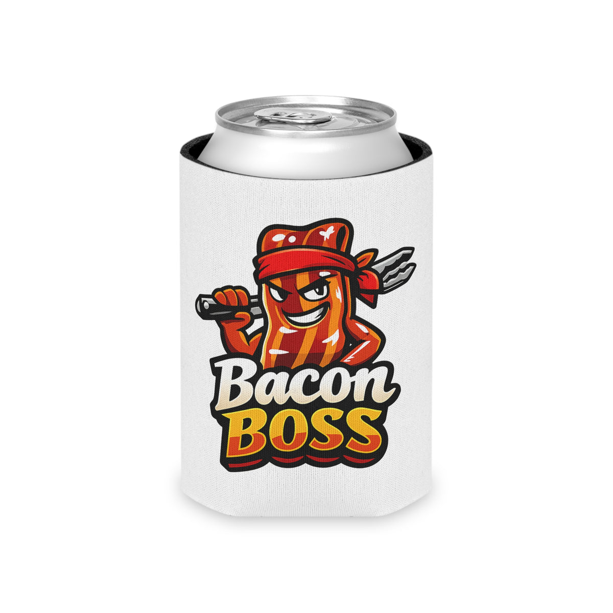 Bacon Boss Can Cooler — Funny BBQ Beer Koozie