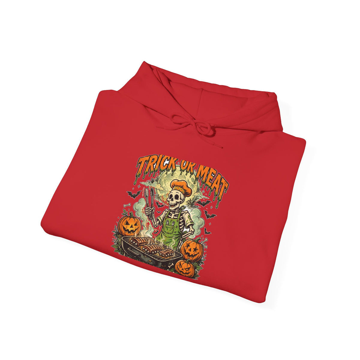 Trick or Meat Hoodie — Funny Halloween BBQ Skeleton Pullover
