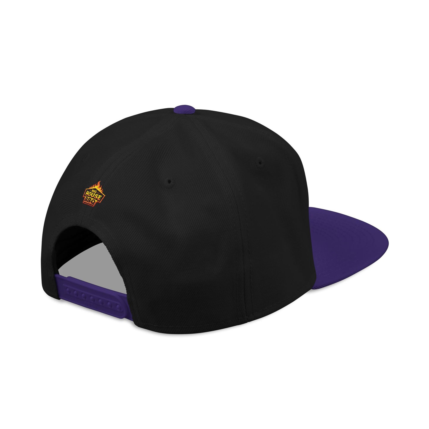 Embroidered Orange Mascot Snapback Hat — Retro Sports Logo Cap