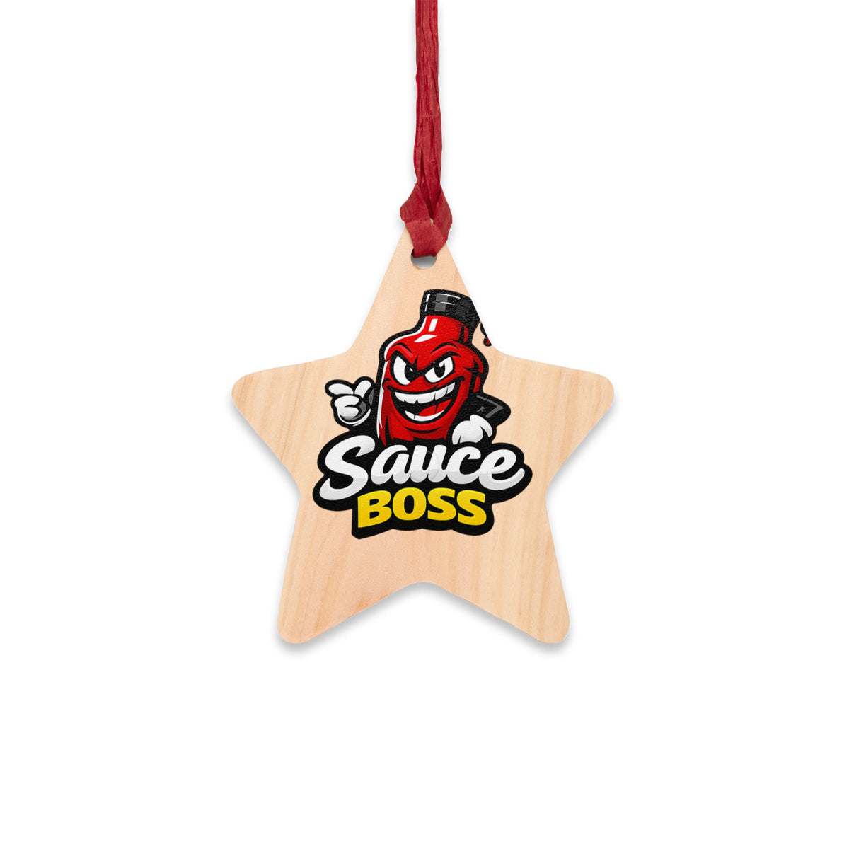 Sauce Boss Wooden Ornament — Funny BBQ Christmas Ornament